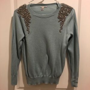 Teal Sequined Sweater